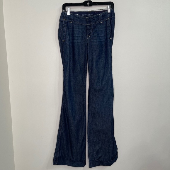 Banana Republic Premium Denim Urban Wide-Leg Jeans Size 4T - Picture 1 of 10